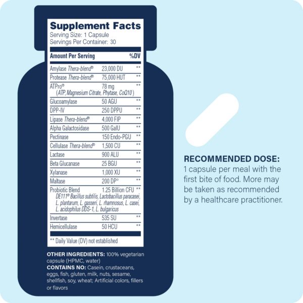 Version 1.0.0 Etiqueta y cápsulas en primer plano