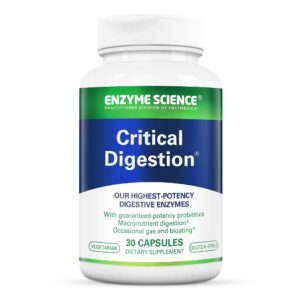 Frente del frasco Enzyme Science Critical Digestion