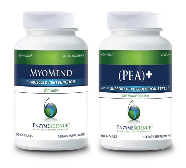 Frasco de MyoMend con etiqueta Enzyme Science
