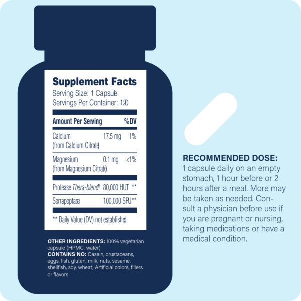 Etiqueta de Serrapeptase Pro close-up