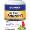 Frasco Enzymedica Betaine HCl cápsulas