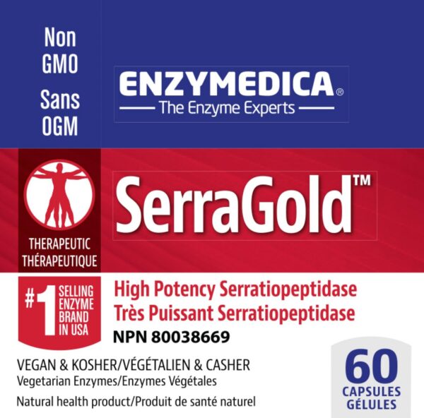 Cápsulas doradas SerraGold dentro de frasco