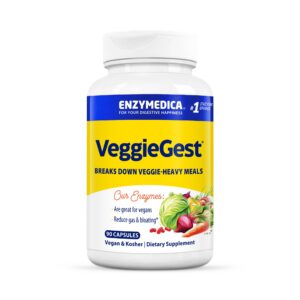 Version 1.0.0 Enzymedica VeggieGest etiqueta frontal