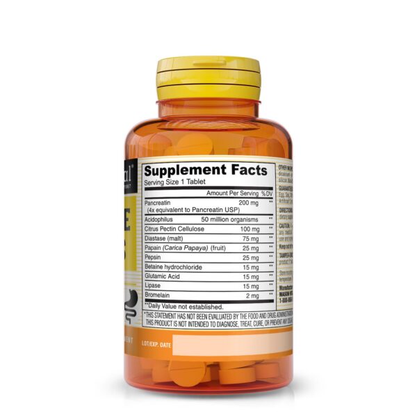 Enzymes label side close-up