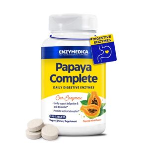 Frente del envase Enzymedica Papaya Enzymes Chewables
