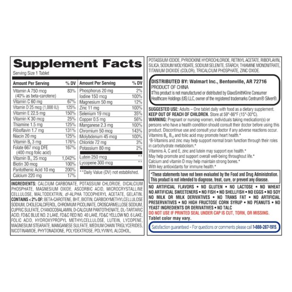 Detalle de luteína y licopeno en la etiqueta