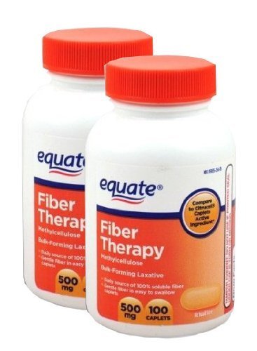 Version 1.0.0 Equate Fiber Therapy 500mg dos frascos de 100 cápsulas suplemento digestivo