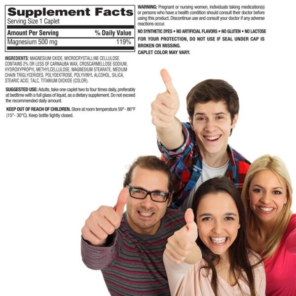 Interior del envase con caplets de magnesio