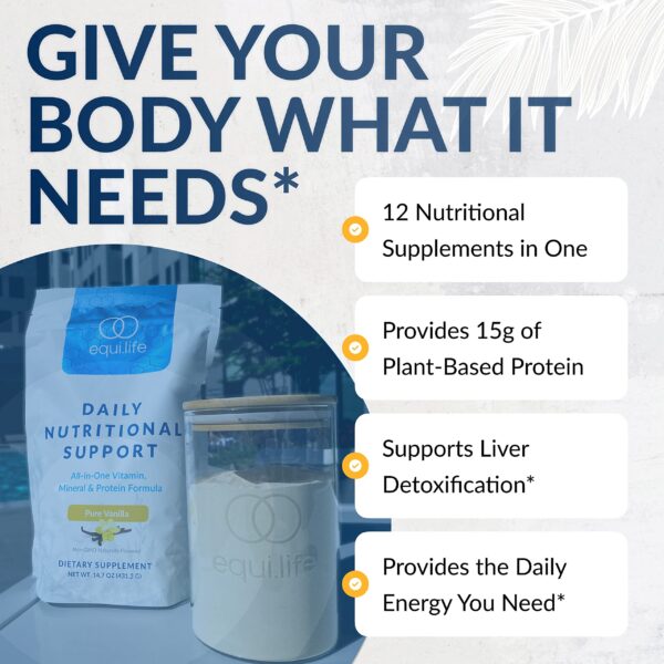 Frente del envase Equilife vainilla