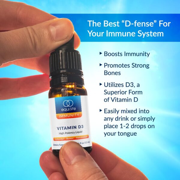 Version 1.0.0 Equilife gotas vitamina D3 frasco y caja lateral