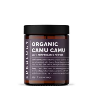 Erbology Camu Camu polvo Orgánico Etiqueta frontal