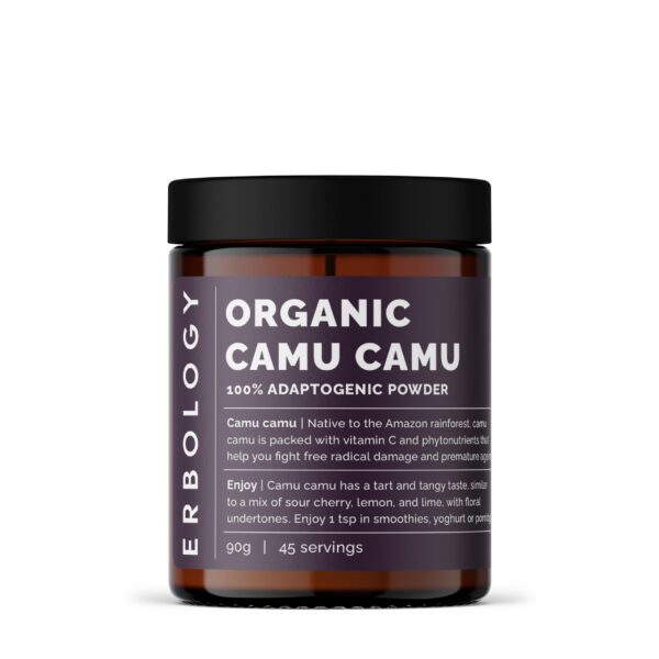 Erbology Camu Camu polvo Orgánico Etiqueta frontal