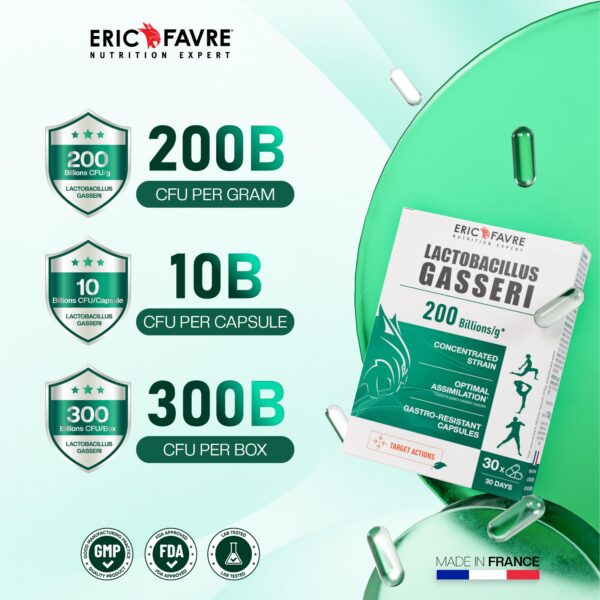 Etiqueta frontal de Eric Favre Lactobacillus Gasseri Probiotic