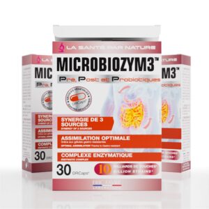 Caja ERIC FAVRE Microbiozym3 probióticos para mujeres 30 cápsulas