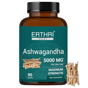 Version 1.0.0 Frasco de tabletas ERTHRI Ashwagandha 5000mg vegano