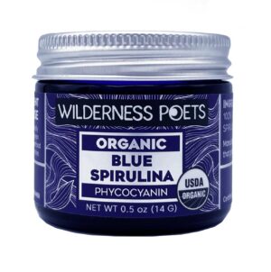 Espirulina azul orgánica Wilderness Poets 0.5 oz frasco azul