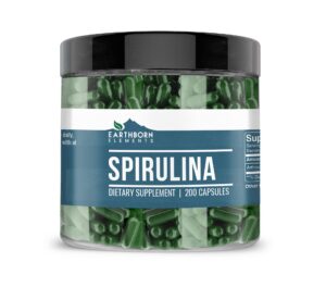 Version 1.0.0 frasco de 200 cápsulas de espirulina Earthborn Elements