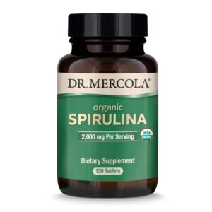 Version 1.0.0 Espirulina orgánica Dr. Mercola suplemento dietético 120 tabletas