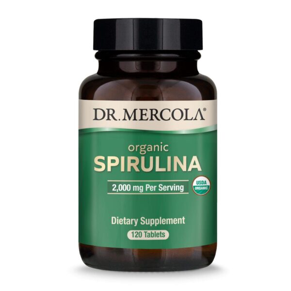 Espirulina orgánica Dr. Mercola suplemento dietético 120 tabletas