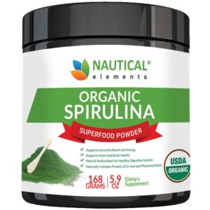 Espirulina orgánica premium polvo frasco 5.92 onzas