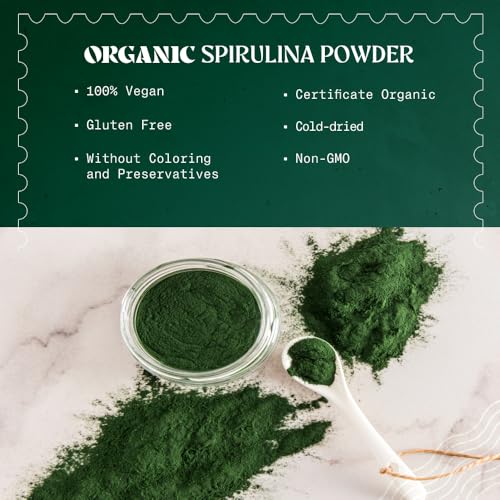 Espirulina en polvo NaturaleBio frasco cerrado