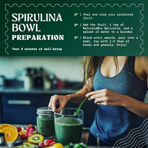 Espirulina polvo orgánico NaturaleBio para bebidas