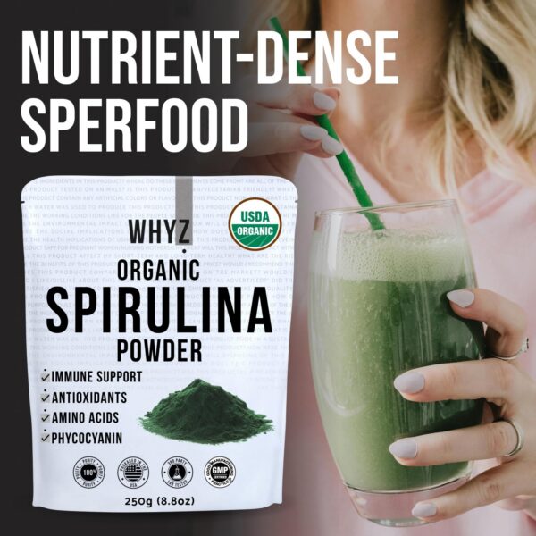 Version 1.0.0 Espirulina en polvo puro orgánico WHYZ paquete 250g