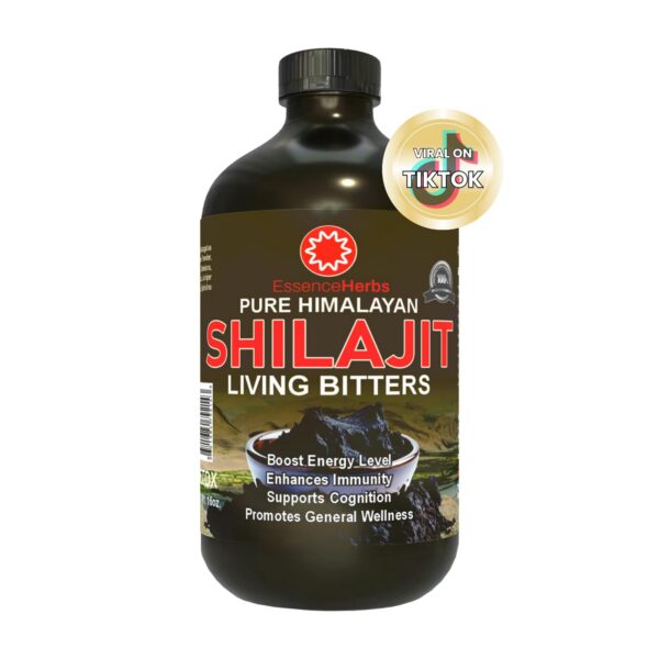 Version 1.0.0 Essence Herbs Shilajit líquidos amargos botella 16 onzas