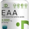 Frente del frasco Essential Amino Acids EAA 2000 mg
