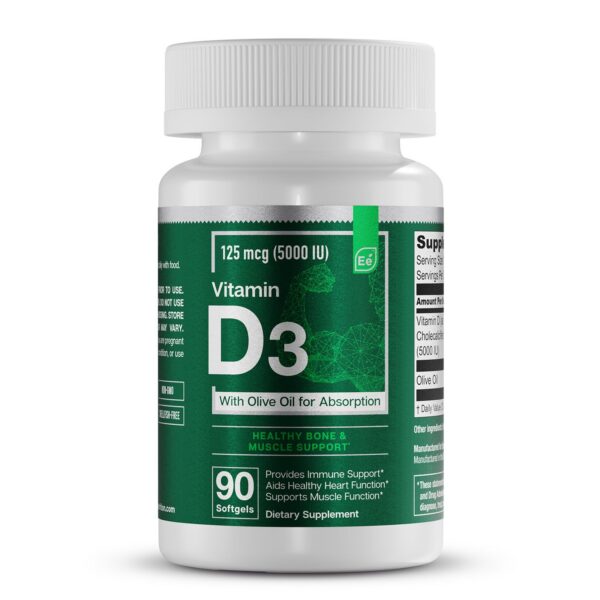 Essential Elements vitamina D3 5000 IU softgels frasco