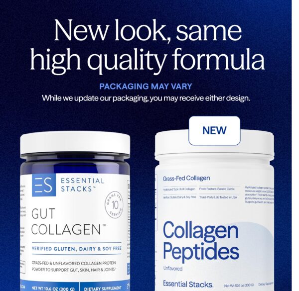 Version 1.0.0 Frasco y etiqueta de Essential Stacks