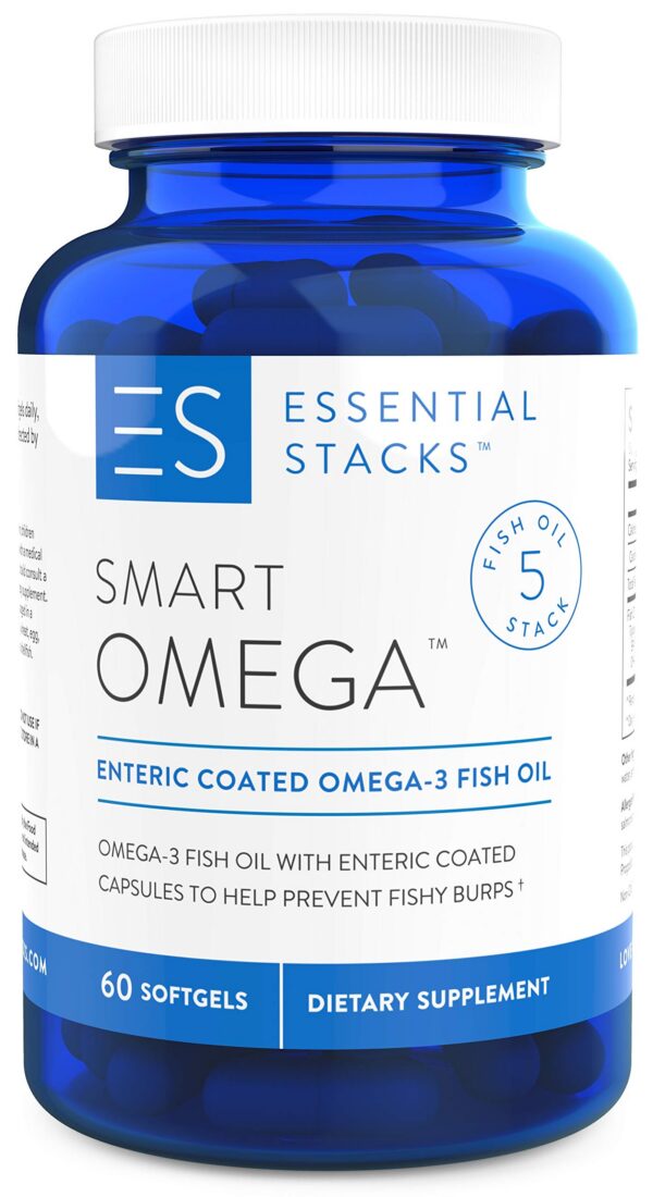 Version 1.0.0 Frasco de Essential Stacks Smart Omega 3 aceite de pescado 60 cápsulas