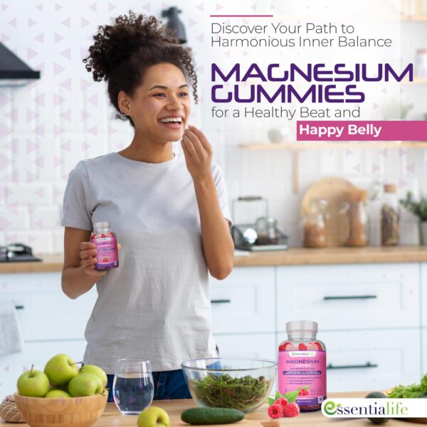 Frente del envase de gomitas magnesio