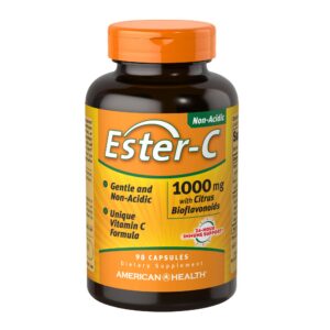 Frasco de cápsulas Ester-C Vitamina C 1000mg 90 unidades