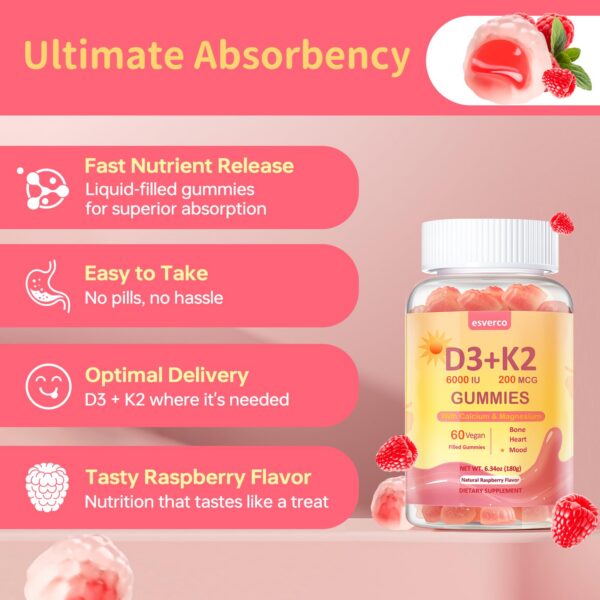 Gomitas Esverco D3 K2 empaque lateral