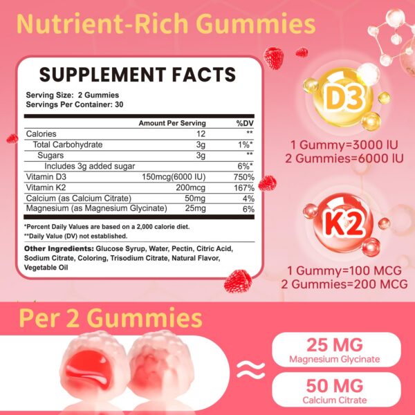 Gomitas Esverco D3 K2 etiqueta trasera