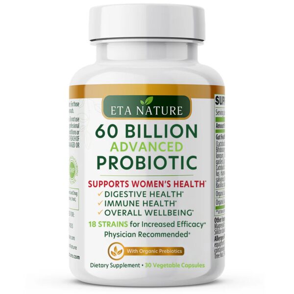 ETANATURE probióticos avanzados para mujeres 60 mil millones UFC