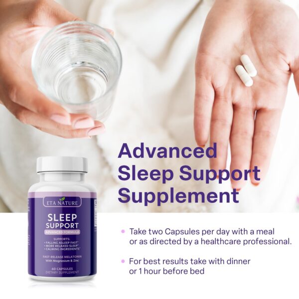 Cuadro de ingredientes del suplemento para dormir ETANATURE