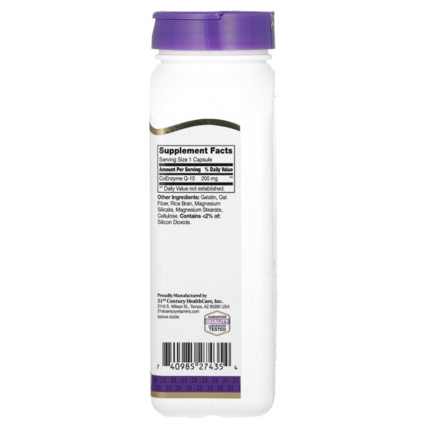 Etiqueta frontal 21st Century Co Q10 suplemento antioxidante