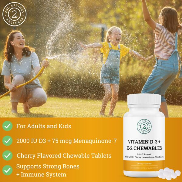 Etiqueta 2nd Springs vitamina D3 K2 masticables