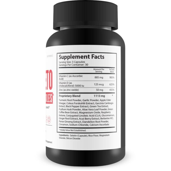 Etiqueta ACV Keto Cúrcuma ingredientes y detalles