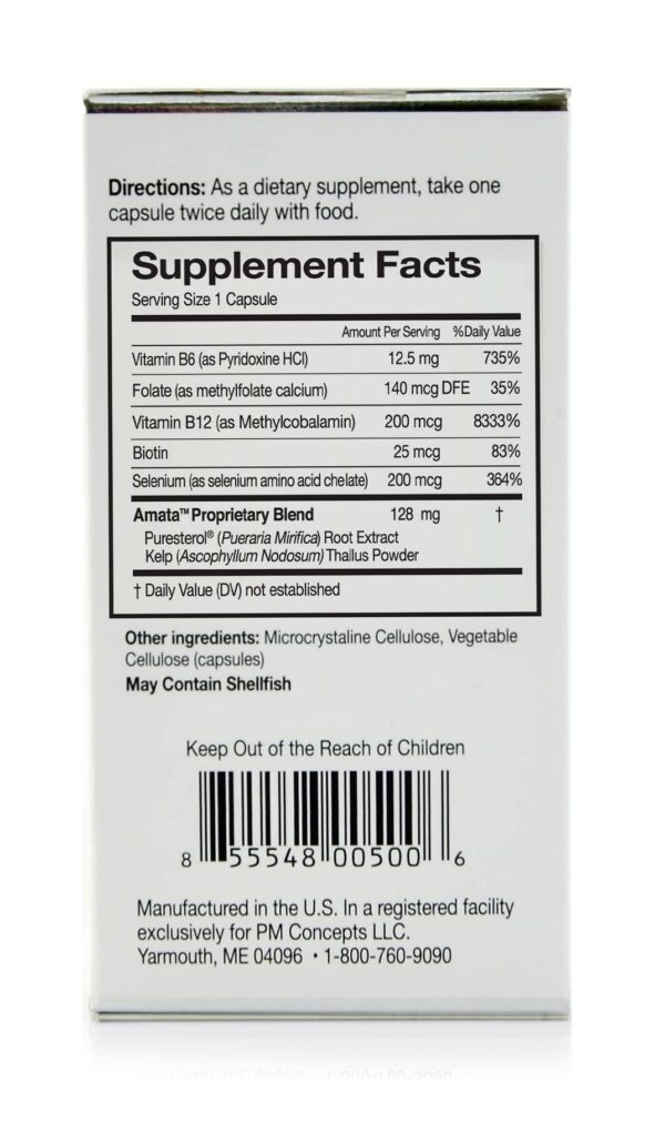 Etiqueta de Amata Life Pueraria Mirifica