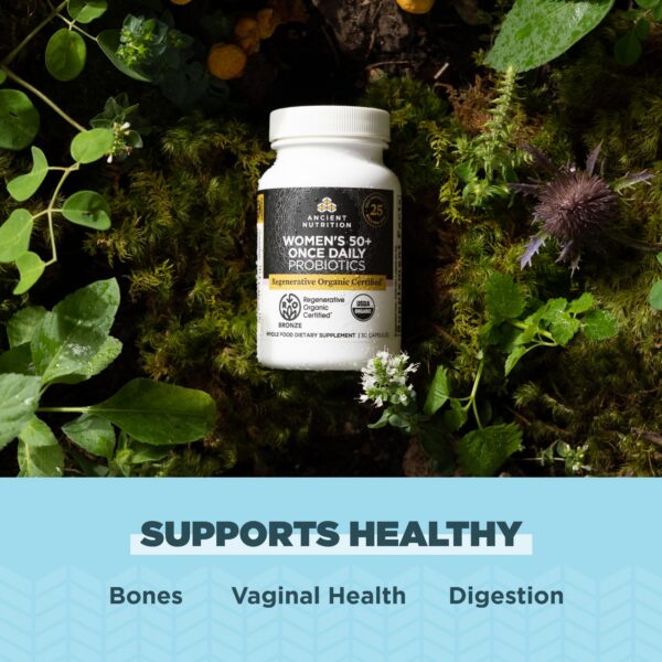 Etiqueta de Ancient Nutrition Probióticos mostrando ingredientes