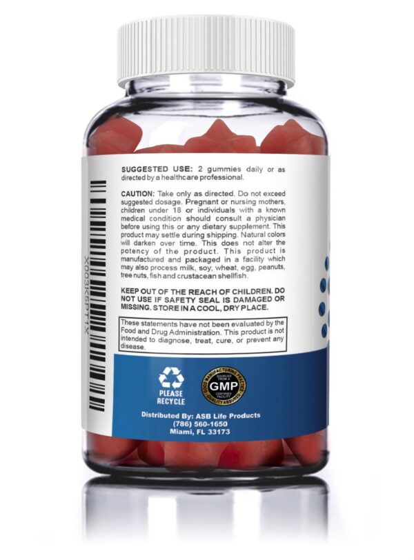 Version 1.0.0 Etiqueta de ASB Life Gomitas