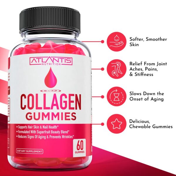 Etiqueta Atlantis Nutrition gomitas de colageno y magnesio