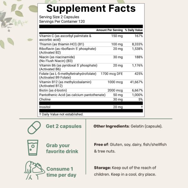 Etiqueta frontal del B Complex 11-en-1