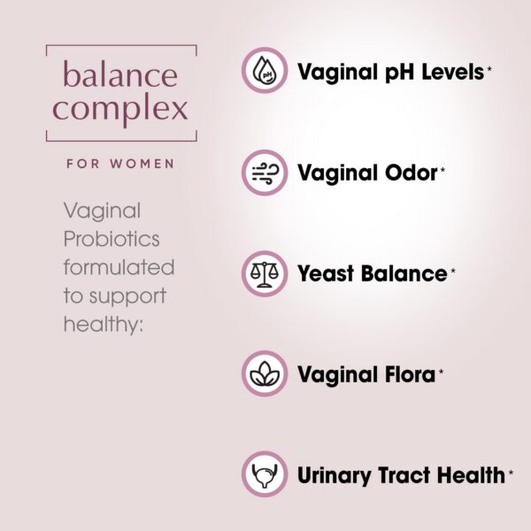 Etiqueta Balance Complex probióticos para flora vaginal