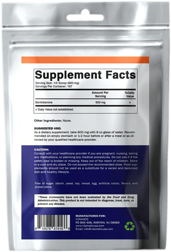 Etiqueta Benfotiamina en polvo 600 mg
