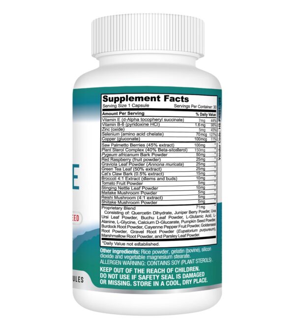 Version 1.0.0 Etiqueta de Best Earth Naturals Suplemento de Apoyo para la Próstata