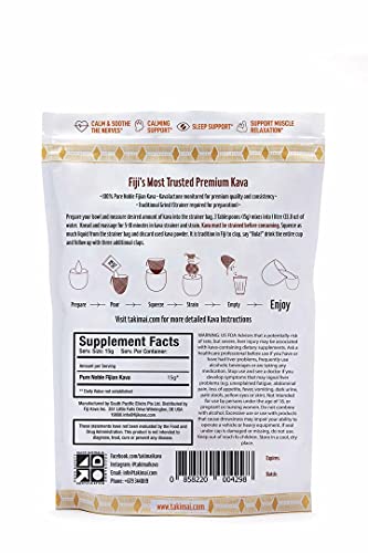 Etiqueta bolsa polvo kava kava Taki Mai premium